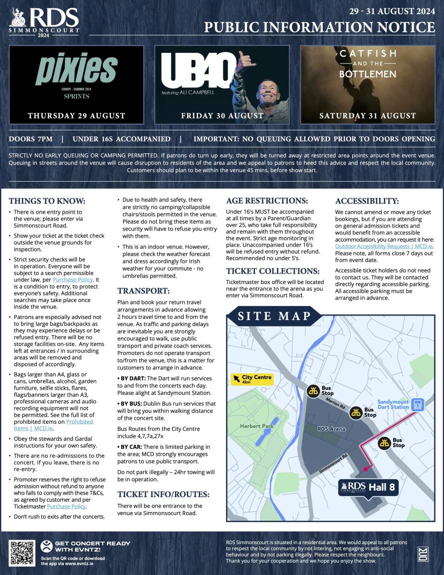 RDS Simmonscourt: Public Information Notice