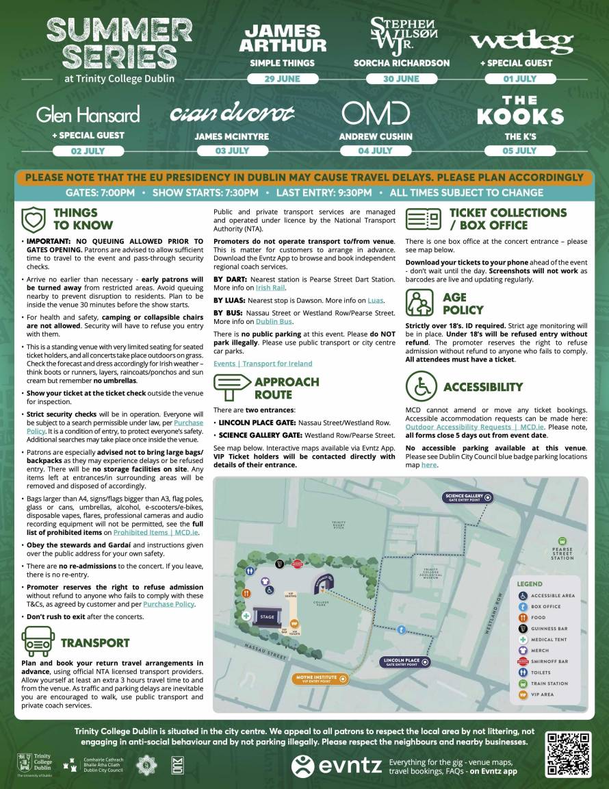 Trinity College Dublin 2026: Public Information Notice